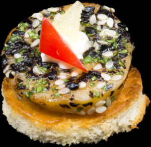 Seared Furikake Jumbo Scallop with Ginger Cream