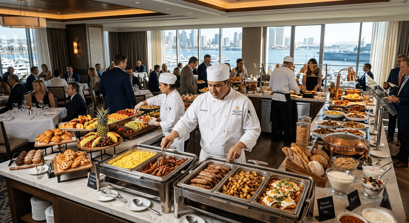 Hotel room service meal preparation supported by professional food manufacturing and bulk kitchen supply