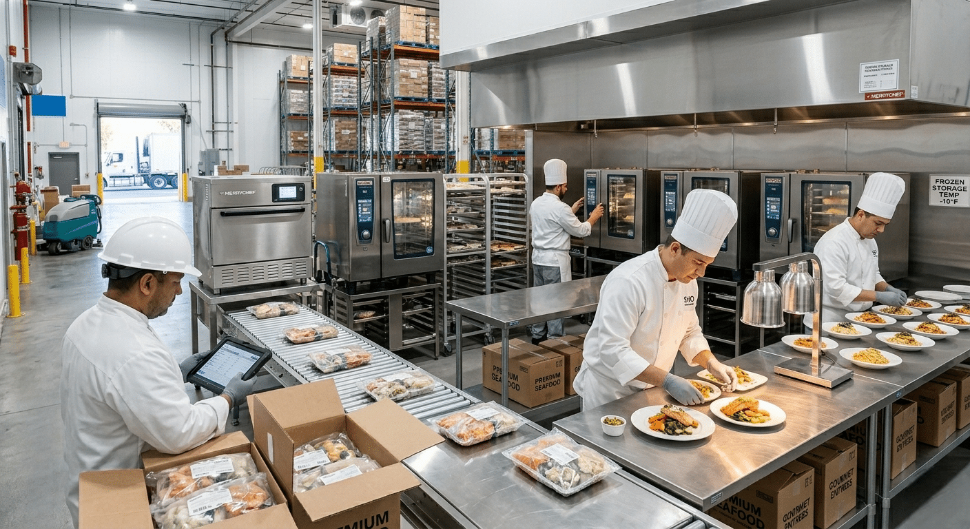 Wide variety of frozen food products available for restaurants, schools, healthcare facilities, and hospitality businesses.