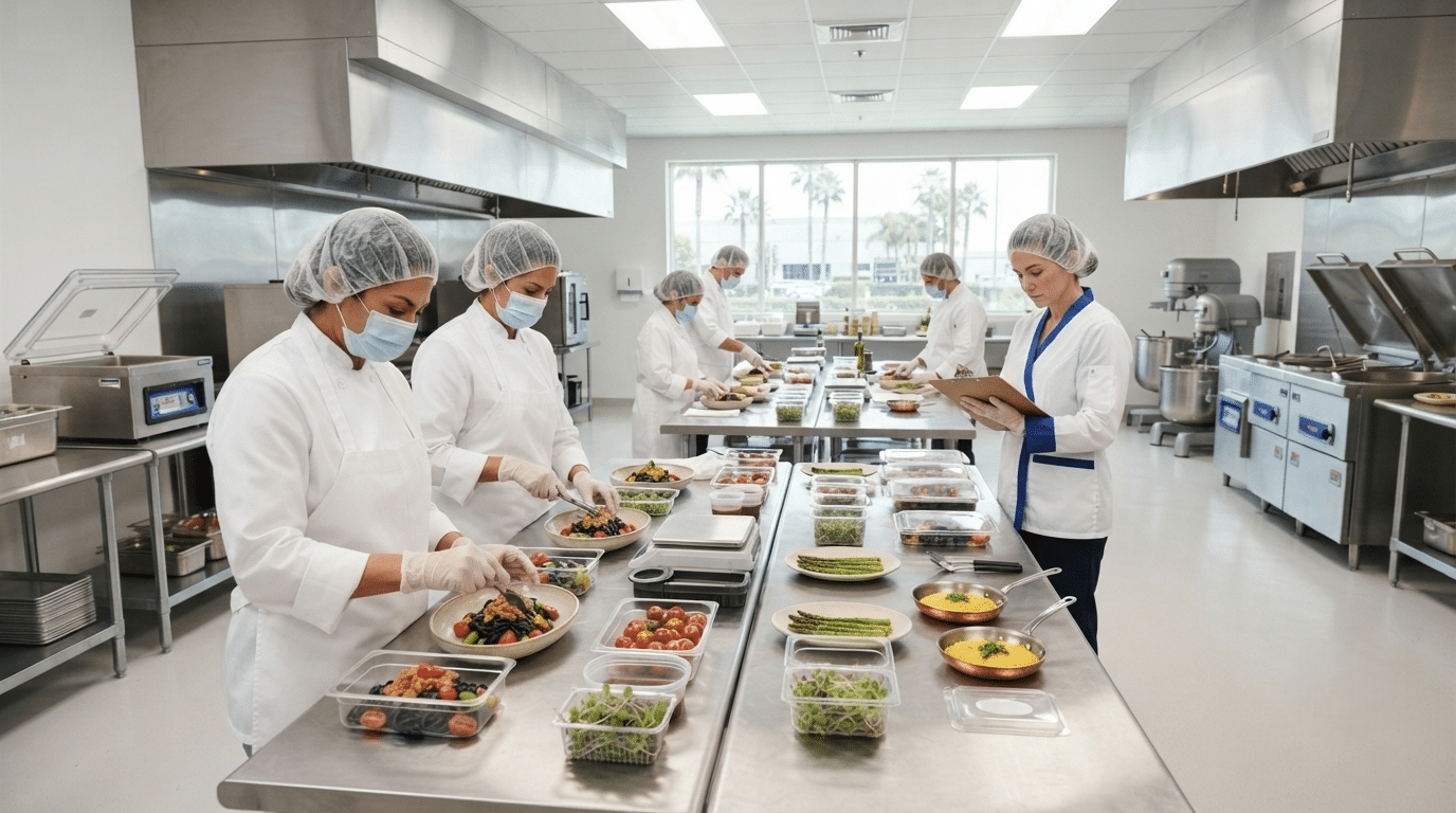 Professional food producer preparing consistent, restaurant-ready meals for restaurants in Southern California.