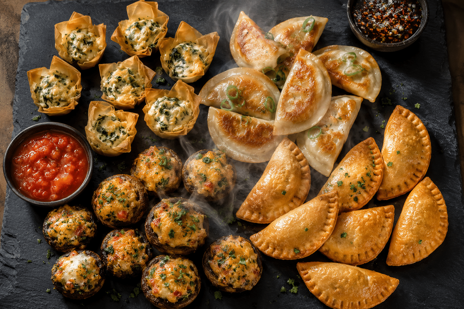 Assorted frozen appetizers wholesale platter for catering menus