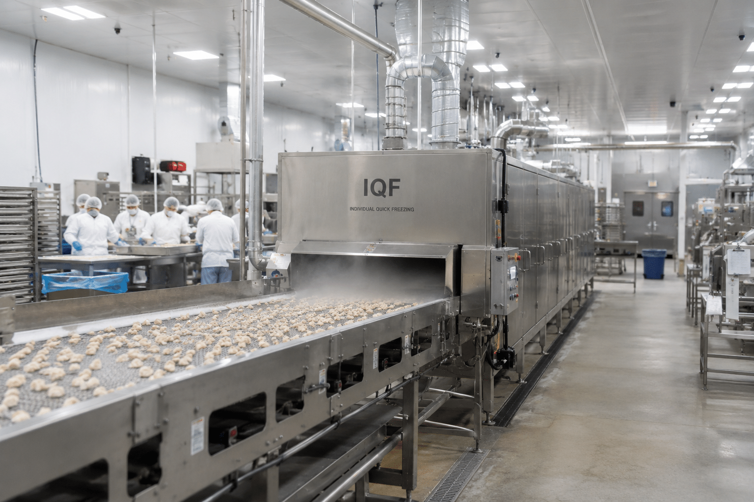 IQF frozen appetizer production facility for wholesale food manufacturing