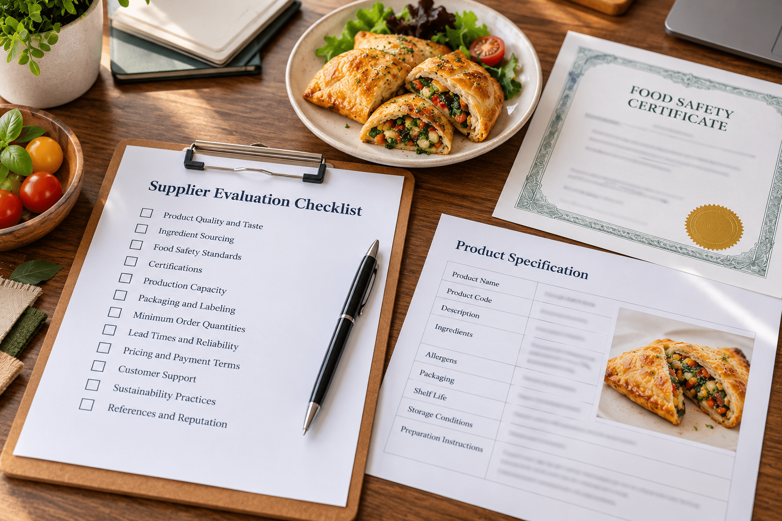 Checklist and spec sheet for evaluating a vegetarian meal supplier